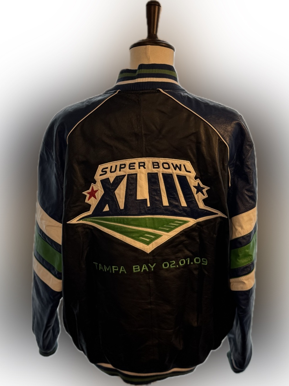 Super Bowl XLIII Leather Jacket XL + 3 NFL Programs XXX, XXXIX + 2006 Pro Bowl